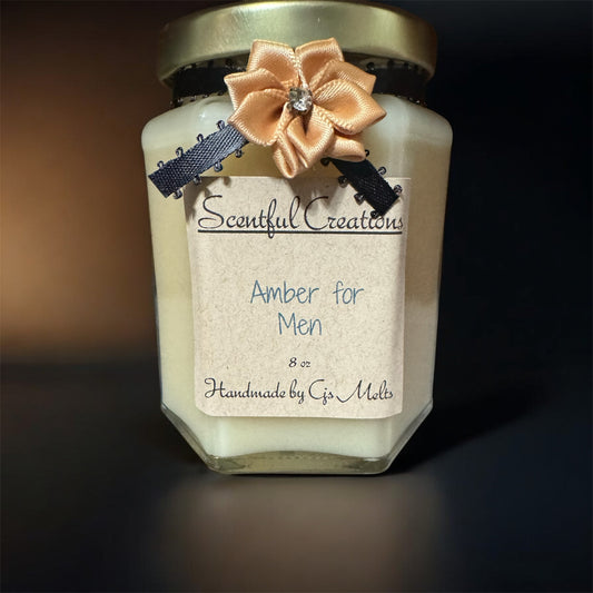 Amber for Men 8 oz Candle.